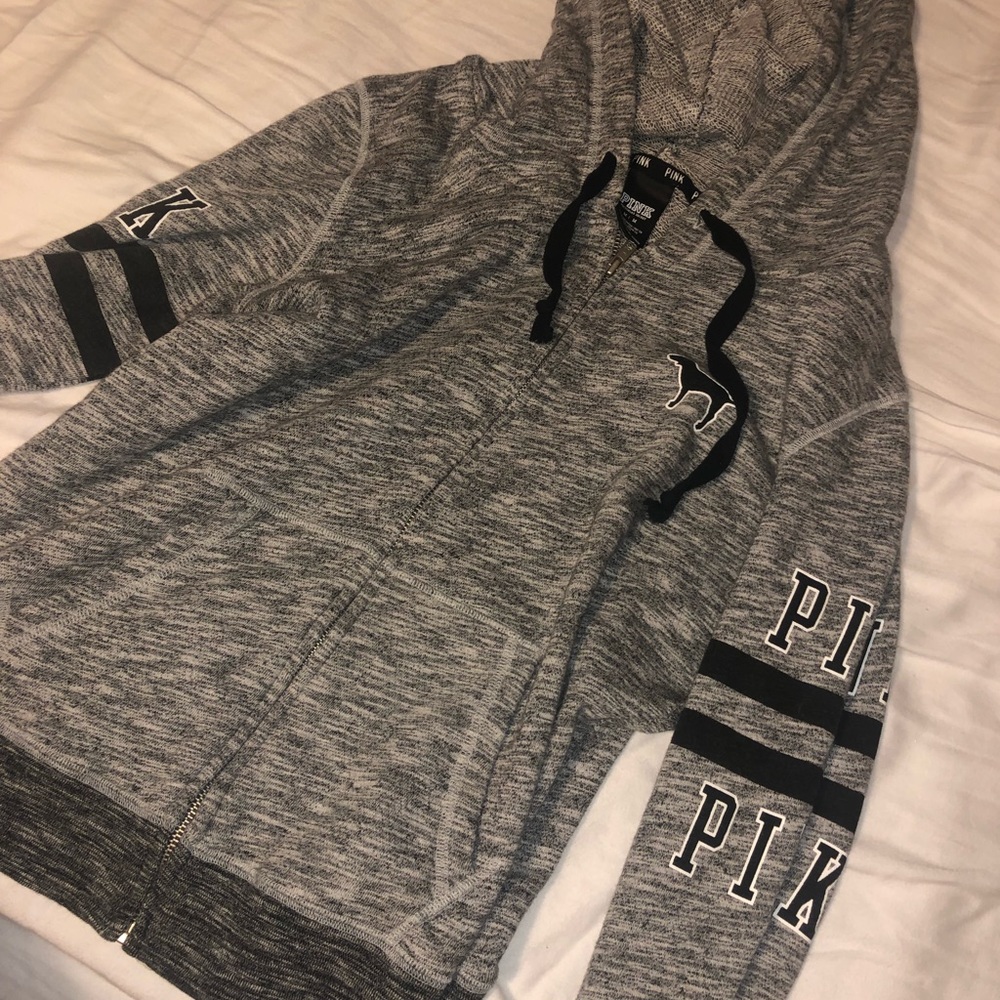 Grey zip up PINK jacket